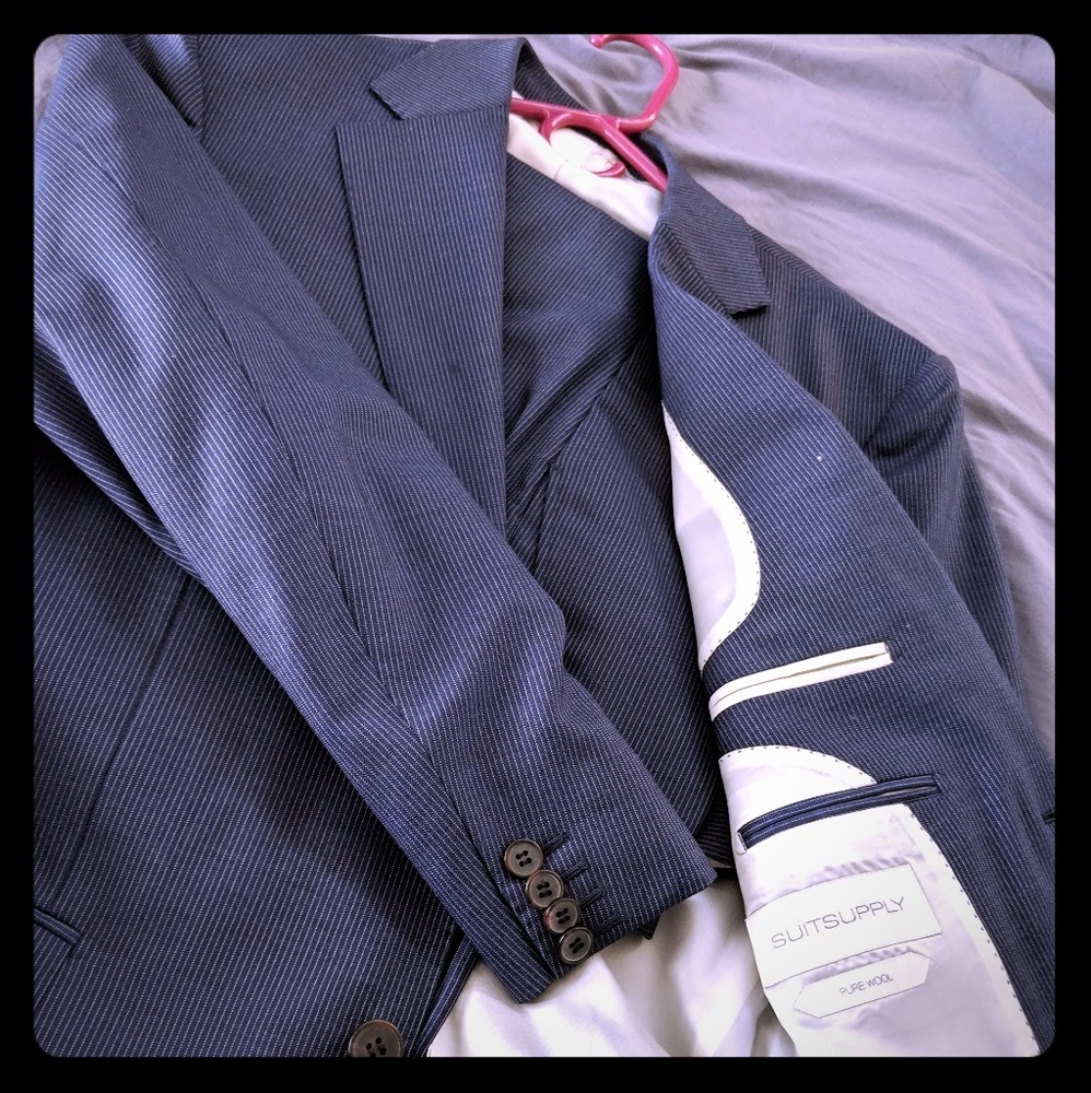Suit supply blue pinstripe